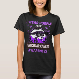 Camiseta Dinossauro Eu Visto Roxo Para CANCER TESTÍCULO