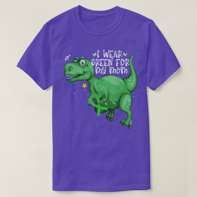 Camiseta Dinossauro Eu Visto Verde Para Minha Mãe Saúde Men (Frente do Design)