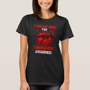 Camiseta Dinossauro Eu Visto Vermelho Para A Consciência Da