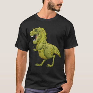 Camiseta Dinossauro feliz dos desenhos animados que dá os