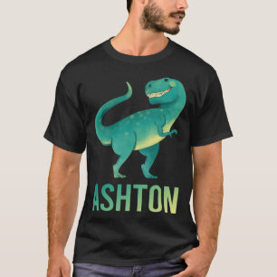 Camiseta Dinossauro Feliz - Nome Ashton