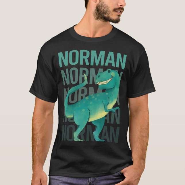 Camiseta Dinossauro Feliz Norman (Frente)