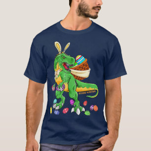 Camiseta Dinossauro Feliz Páscoa Coelhinha Páscoa Ovo Dinos