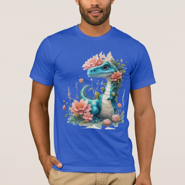 Camiseta Dinossauro Floral (Frente)