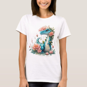 Camiseta Dinossauro Floral