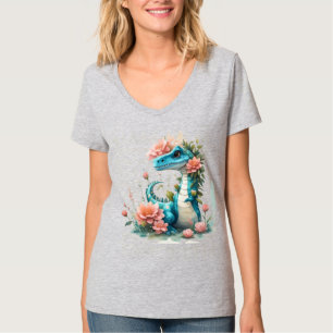 Camiseta Dinossauro Floral