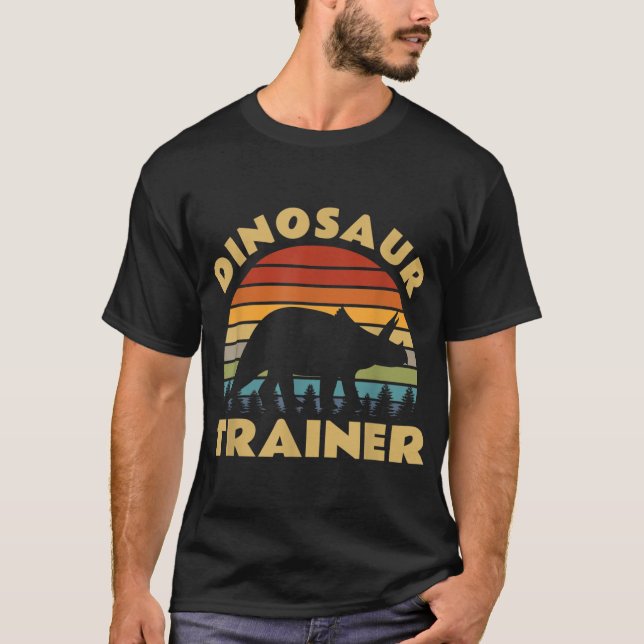 Camiseta Dinossauro Formador Halloween Costume Retro Sunset (Frente)
