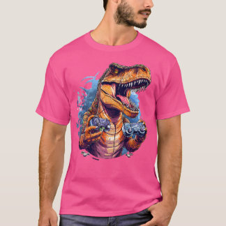 Camiseta Dinossauro Gamer T Rex Dinossauro Aestésico Jogand