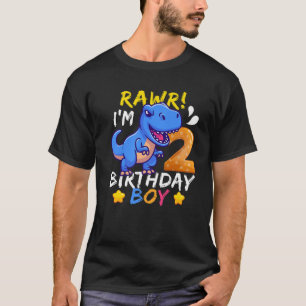 Camiseta Dinossauro Gift segundo aniversário de 2 Anos