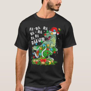 Camiseta Dinossauro Iluminação Natal Fa Ra Ra Raawr Tree Re