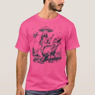 Camiseta Dinossauro Jesus Andando A Rex Alienígena Espachan