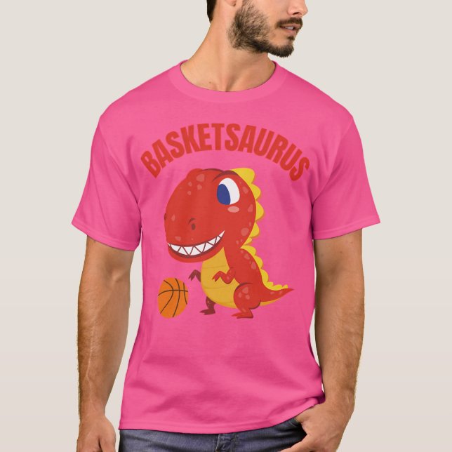 Camiseta Dinossauro Jogando Basquete (Frente)