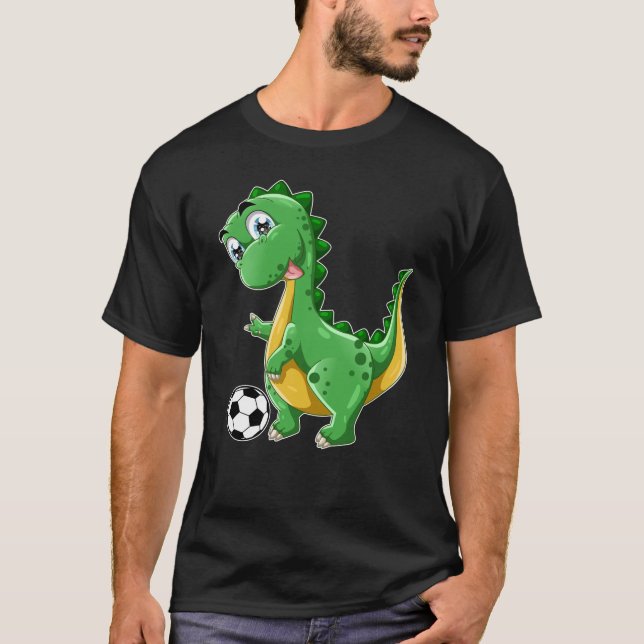 Camiseta Dinossauro jogando futebol Dino Sports (Frente)