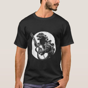Camiseta Dinossauro Jogando Violão Presente Policial T Rex