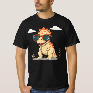 Camiseta Dinossauro Legal com Óculos de Sol Engraçado Fofo