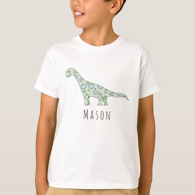 Camiseta Dinossauro Legal de Dodle do Menino Personalizado  (Frente)