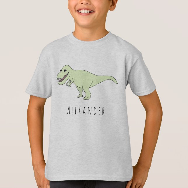 Camiseta Dinossauro Legal de Doodle T-Rex com nome (Frente)