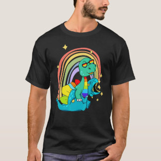 Camiseta Dinossauro LGBTQ Rex Vestindo Costume Dino