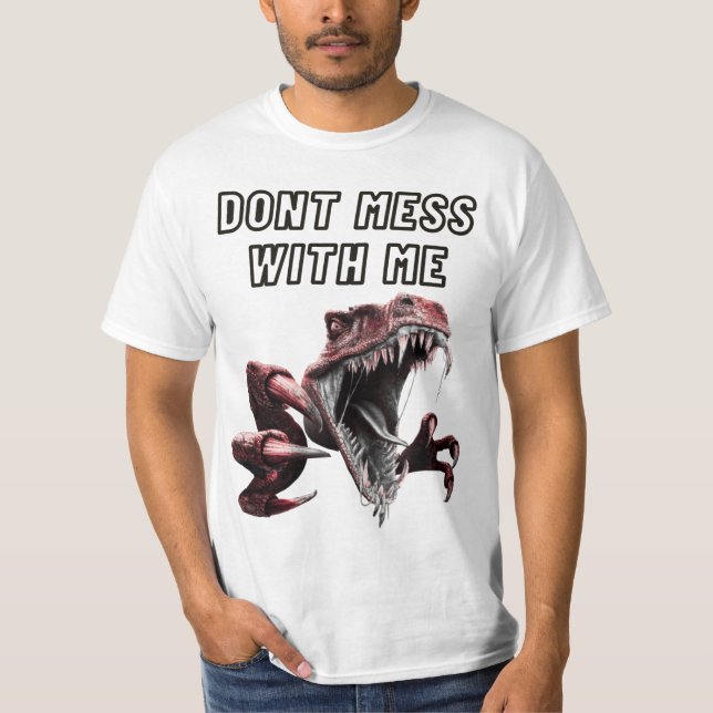 Camiseta dinossauro louco - não mexa comigo (Frente)