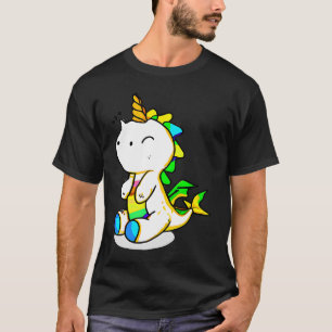 Camiseta Dinossauro Mágico Unicórnio