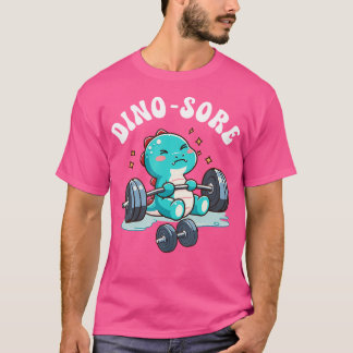 Camiseta Dinossauro Malhação Elevação de Gym Pesos Cortados
