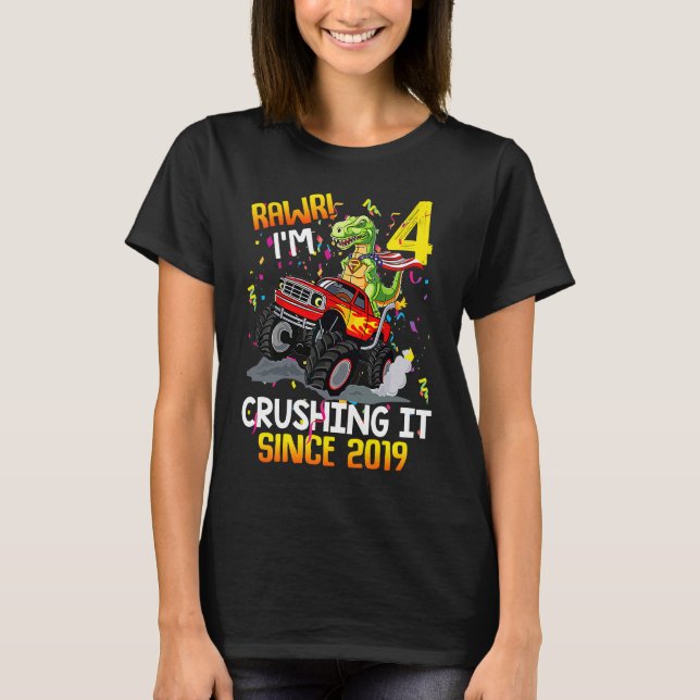 Camiseta Dinossauro, Monstro de Aniversário, Rawr. (Frente)