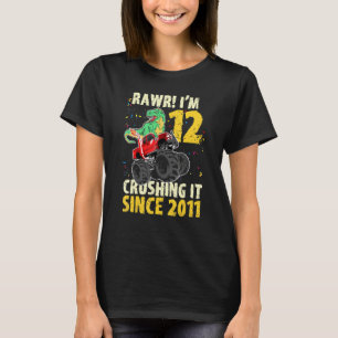 Camiseta Dinossauro, Monstro de Aniversário, Rawr, tenho 12