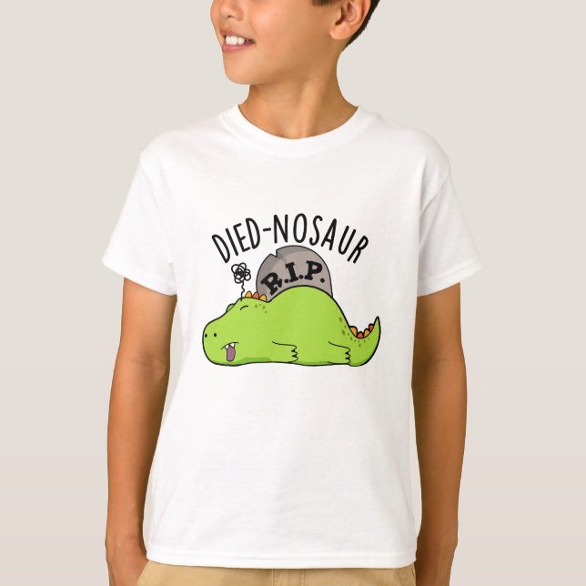 Camiseta Dinossauro Morto Engraçado Dinossauro Canhoto (Frente)