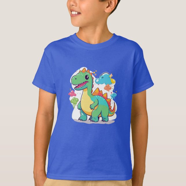 Camiseta Dinossauro na Design das Nuvens (Frente)