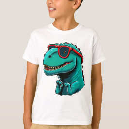 Camiseta Dinossauro Na moda com Óculos