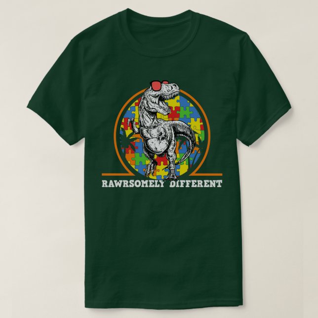 Camiseta Dinossauro Nacional Autismo em Guerra (Frente do Design)