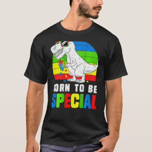 Camiseta Dinossauro Nascido Especial Conscientização do Aut