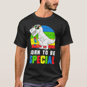 Camiseta Dinossauro Nascido Especial Conscientização do Aut