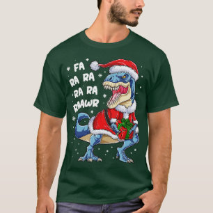 Camiseta Dinossauro Natal Fa Ra Ra Rawr T rex Papais noeis 