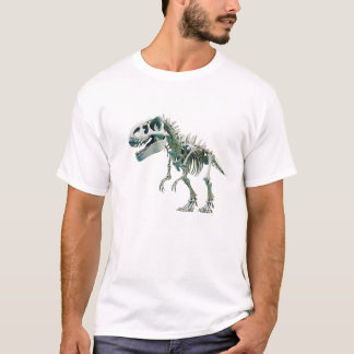 Camiseta Dinossauro Neon com Armadura Espacial Holográfica.
