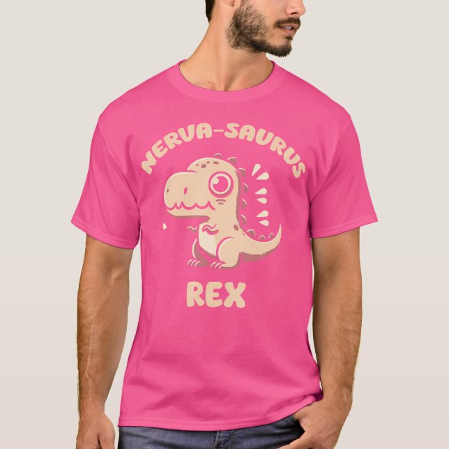 Camiseta Dinossauro Nervasaurus Rex Cute Engraçado Para Ner (Frente)