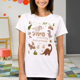 Camiseta Dinossauro Neutro Bonito - Mamãe Dino de Aniversár