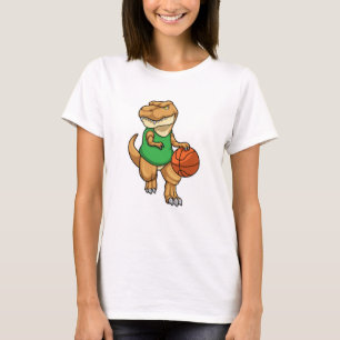 Camiseta Dinossauro no Esporte com Basquete