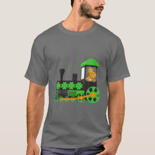 Camiseta Dinossauro No Trem Dia de São Patrício Trem Irland
