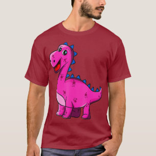 Camiseta Dinossauro Oferece Dinossauros Rosa para Meninas D