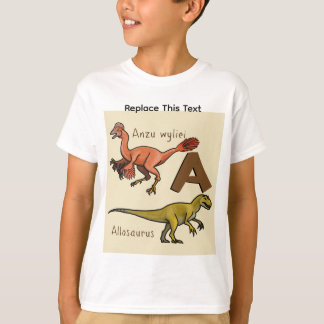 Camiseta Dinossauro ou Letra A de Animal Pré-Histórico