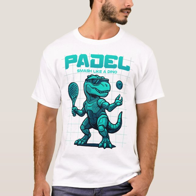 Camiseta Dinossauro Padel Divertido (Frente)