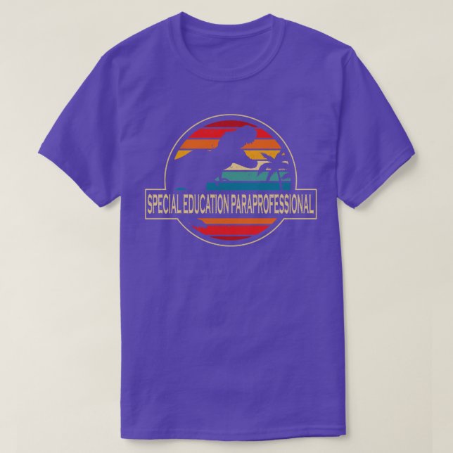 Camiseta Dinossauro Paraprofissional de Educação Especial (Frente do Design)