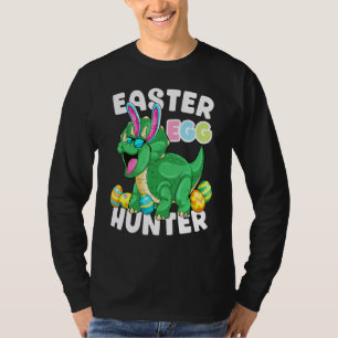 Camiseta Dinossauro Páscoa Caçador De Ovos Triceratops Coel