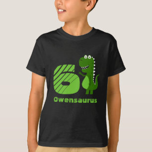 Camiseta Dinossauro Personalizado de Aniversário de 6