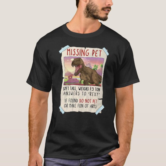 Camiseta Dinossauro Pet Ausente Rex (Frente)