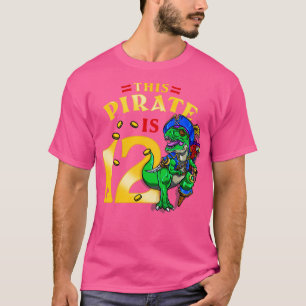 Camiseta Dinossauro Pirata de Aniversário 12