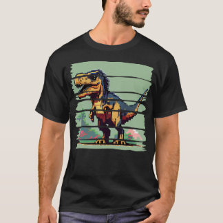 Camiseta Dinossauro Pixelado de 8 bits