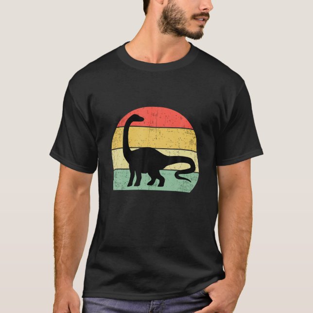 Camiseta Dinossauro Quente Inundado Dinossauro Retro (Frente)