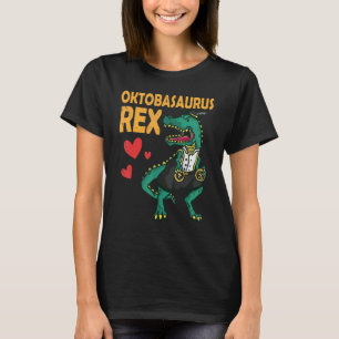 Camiseta Dinossauro Rapaz Dança Com Salsicha De Corações Ok